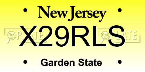 X29RLS New Jersey License Plate