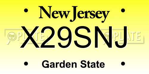 X29SNJ New Jersey License Plate
