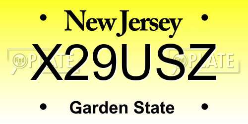 X29USZ New Jersey License Plate