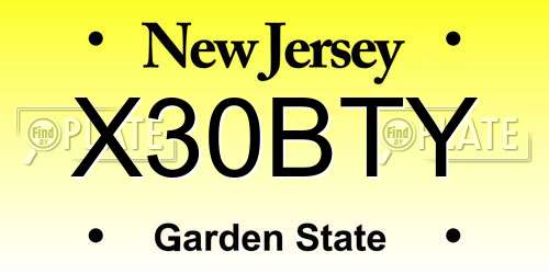 X30BTY New Jersey License Plate