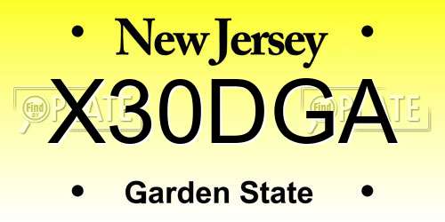 X30DGA New Jersey License Plate