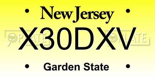 X30DXV New Jersey License Plate