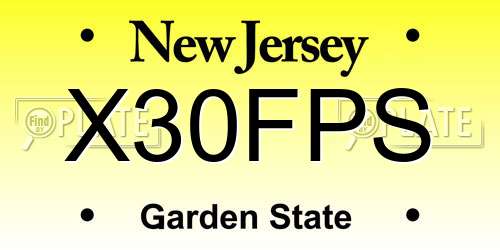 X30FPS New Jersey License Plate