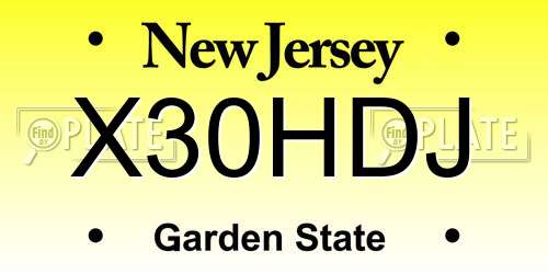 X30HDJ New Jersey License Plate