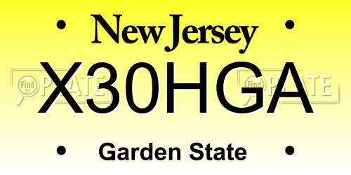 X30HGA New Jersey License Plate