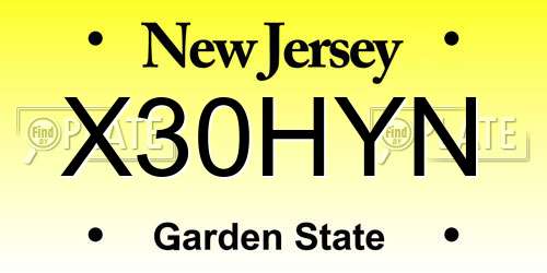 X30HYN New Jersey License Plate