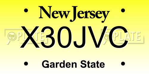 X30JVC New Jersey License Plate