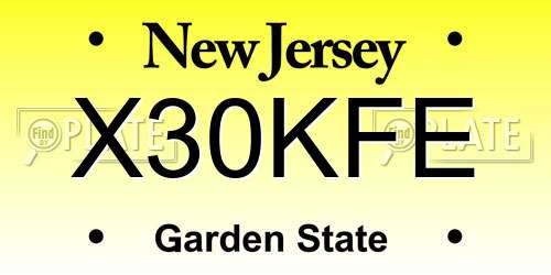X30KFE New Jersey License Plate