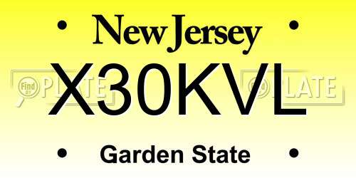 X30KVL New Jersey License Plate