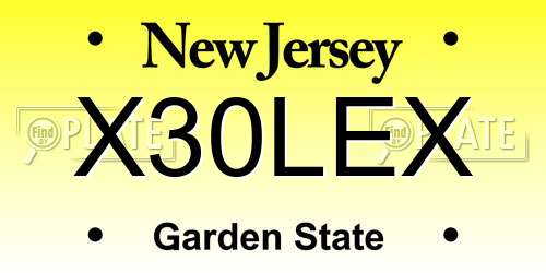 X30LEX New Jersey License Plate
