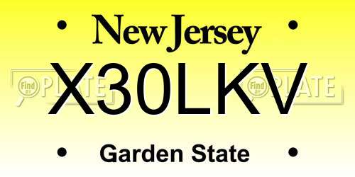 X30LKV New Jersey License Plate
