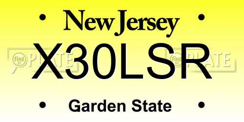 X30LSR New Jersey License Plate