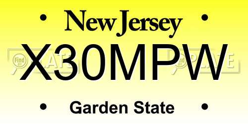 X30MPW New Jersey License Plate