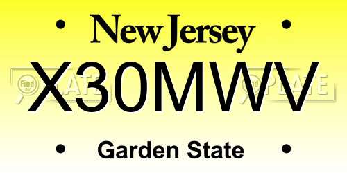 X30MWV New Jersey License Plate