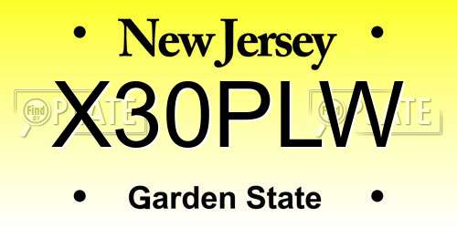 X30PLW New Jersey License Plate