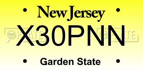 X30PNN New Jersey License Plate
