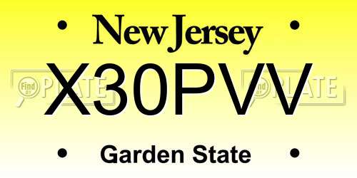 X30PVV New Jersey License Plate