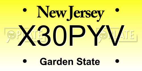 X30PYV New Jersey License Plate