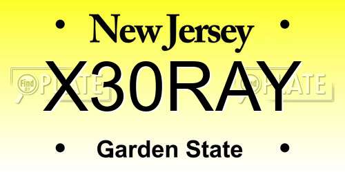 X30RAY New Jersey License Plate