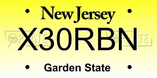 X30RBN New Jersey License Plate