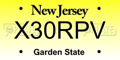 X30RPV New Jersey License Plate