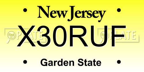 X30RUF New Jersey License Plate