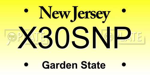 X30SNP New Jersey License Plate