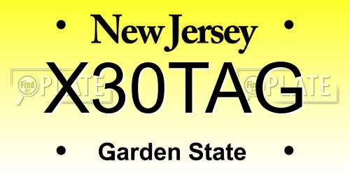 X30TAG New Jersey License Plate