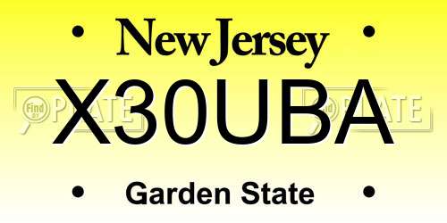X30UBA New Jersey License Plate