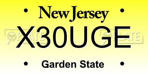 X30UGE New Jersey License Plate