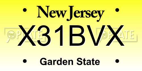 X31BVX New Jersey License Plate