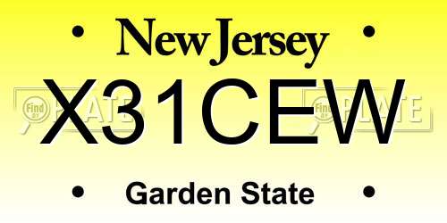 X31CEW New Jersey License Plate
