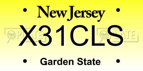 X31CLS New Jersey License Plate