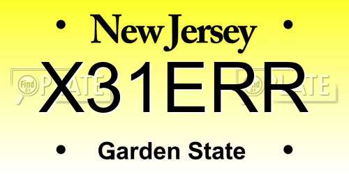 X31ERR New Jersey License Plate
