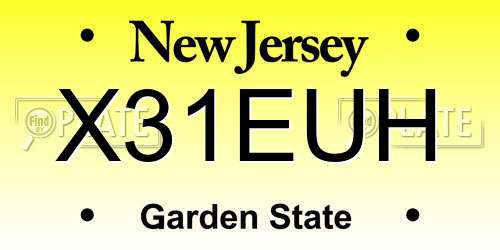 X31EUH New Jersey License Plate