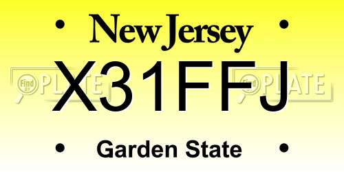 X31FFJ New Jersey License Plate