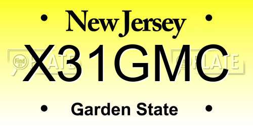 X31GMC New Jersey License Plate