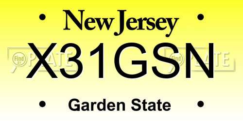 X31GSN New Jersey License Plate