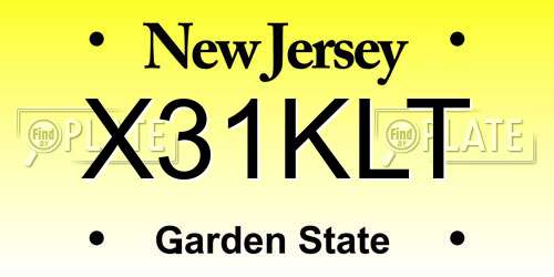X31KLT New Jersey License Plate