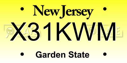 X31KWM New Jersey License Plate