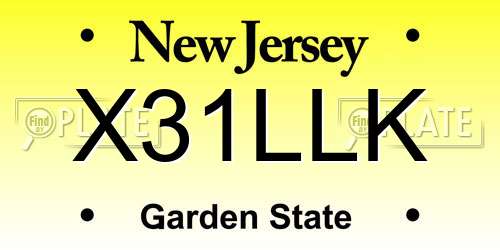 X31LLK New Jersey License Plate