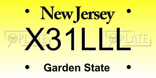 X31LLL New Jersey License Plate