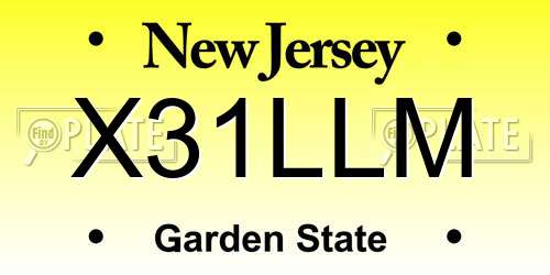 X31LLM New Jersey License Plate