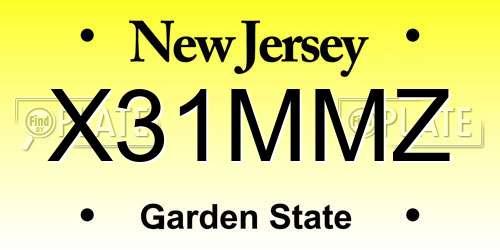 X31MMZ New Jersey License Plate