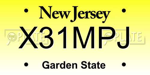 X31MPJ New Jersey License Plate