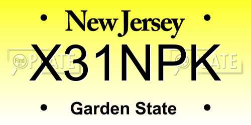 X31NPK New Jersey License Plate
