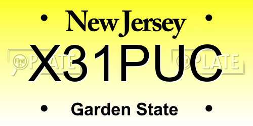 X31PUC New Jersey License Plate