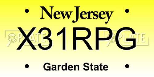 X31RPG New Jersey License Plate