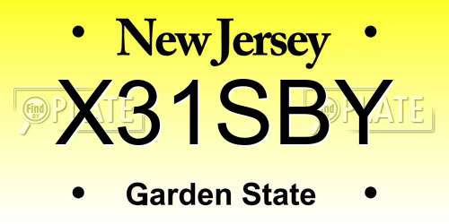 X31SBY New Jersey License Plate