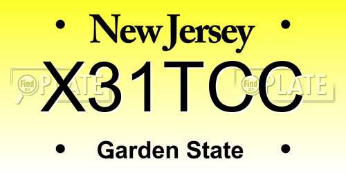 X31TCC New Jersey License Plate